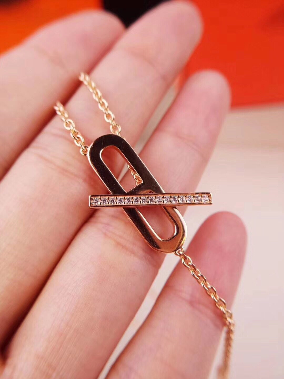 [ECHO ]HM NECKLACE PLATINUM ROSE GOLD DIAMOND