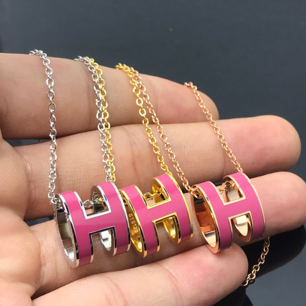[ECHO ]H NECKLACE PINK