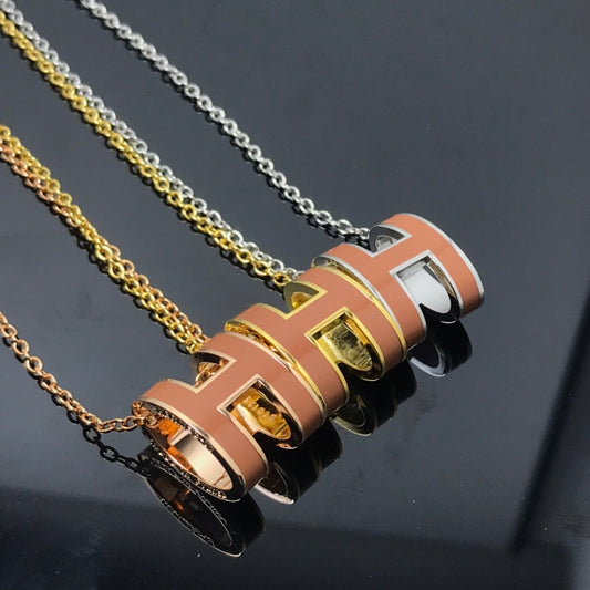 [ECHO ]H NECKLACE BROWN