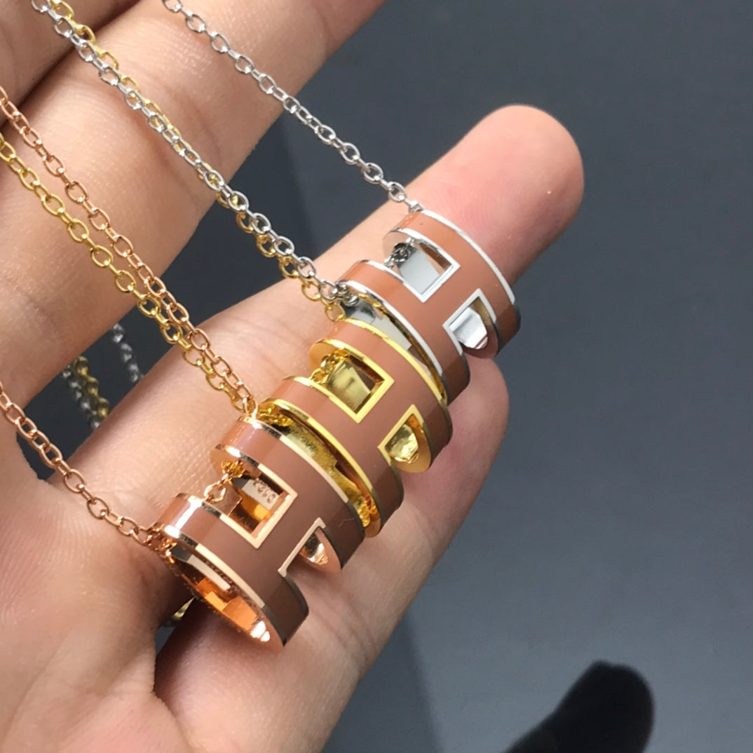 [ECHO ]H NECKLACE BROWN