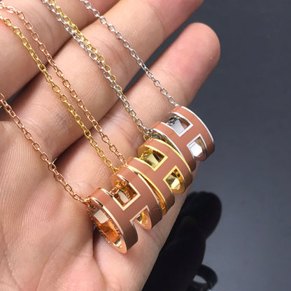 [ECHO ]H NECKLACE BROWN