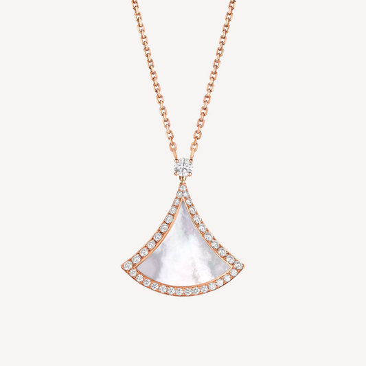 [ECHO ]DREAM MOP DIAMOND PAVED PINK GOLD NECKLACE