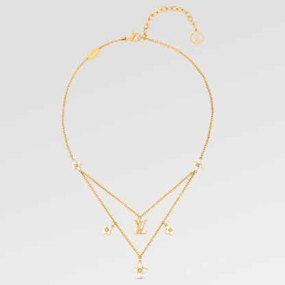 [ECHO ]FLOWERGRAM GOLD MOP DOUBLE ROW NECKLACE