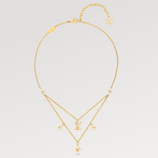 [ECHO ]FLOWERGRAM GOLD MOP DOUBLE ROW NECKLACE