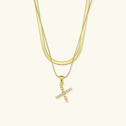 [Echo Fine]Fiona Layered Gold Initial Letter Necklace
