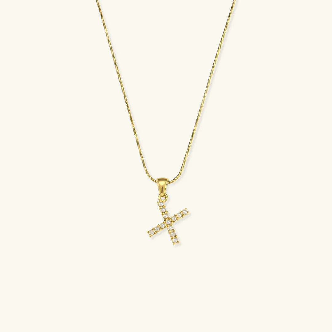 [Echo Fine]Augustine Initial Letter Pearl Necklace