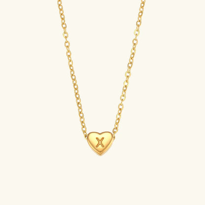 [Echo Fine]Heart Initial Gold Necklace