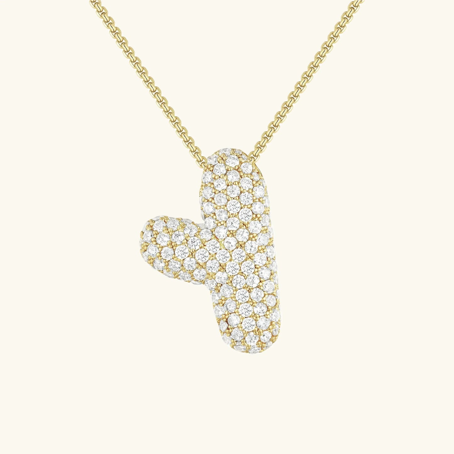 [Echo Fine]Bubble Initial Diamond Necklace