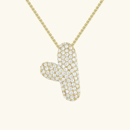 [Echo Fine]Bubble Initial Diamond Necklace