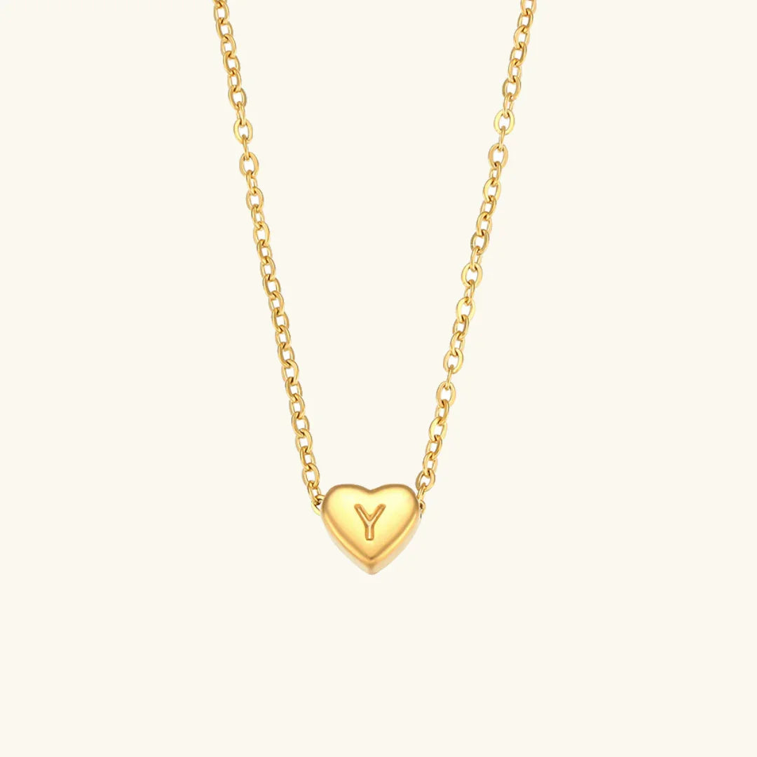[Echo Fine]Heart Initial Gold Necklace