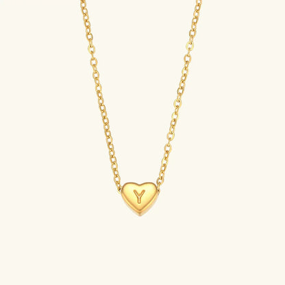 [Echo Fine]Heart Initial Gold Necklace
