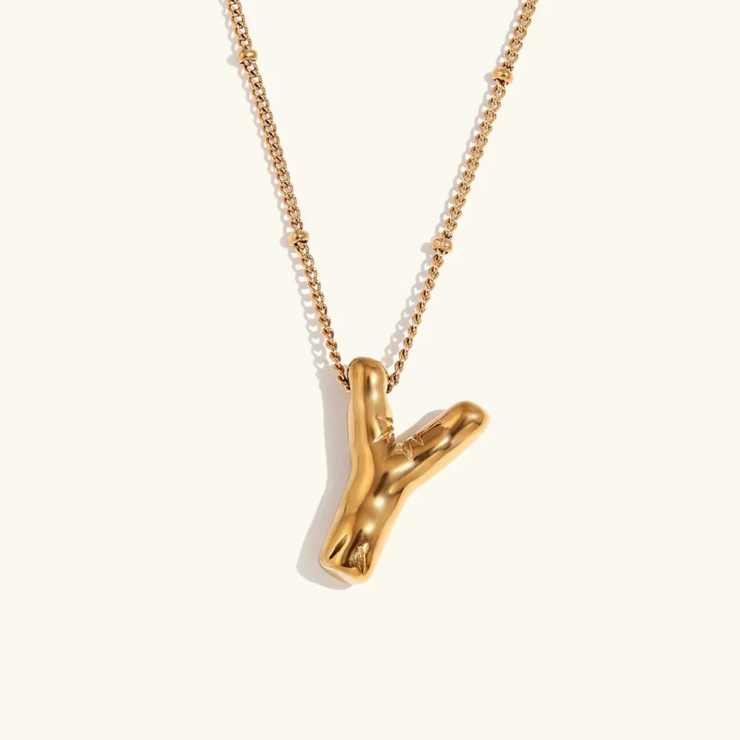 [Echo Fine]Balloon Gold Initial Necklace