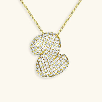 [Echo Fine]Bubble Initial Diamond Necklace