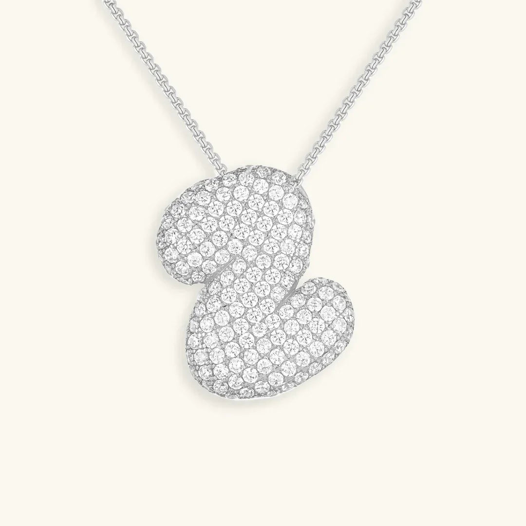 [Echo Fine]Bubble Initial Diamond Necklace