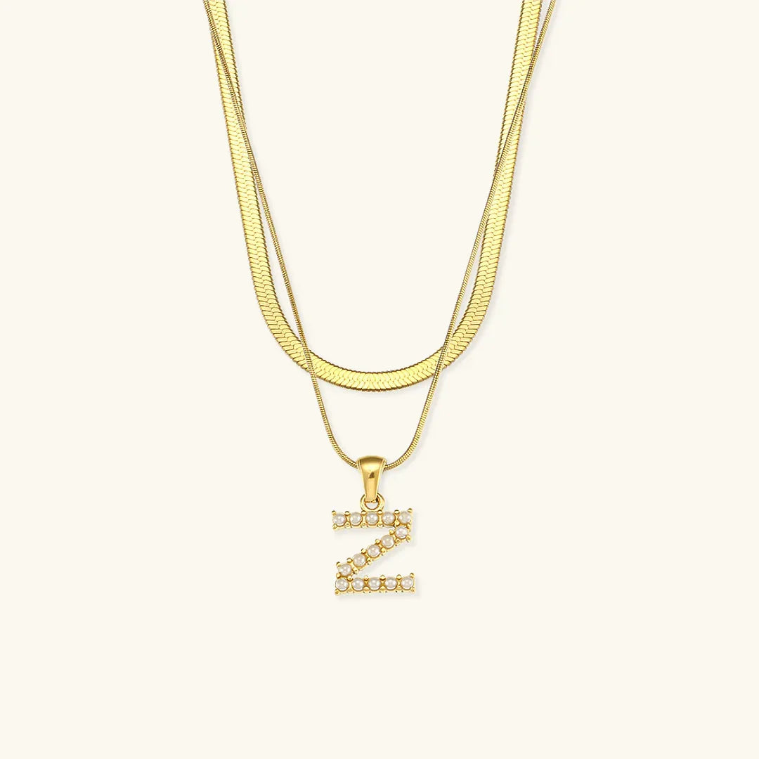 [Echo Fine]Fiona Layered Gold Initial Letter Necklace