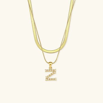 [Echo Fine]Fiona Layered Gold Initial Letter Necklace