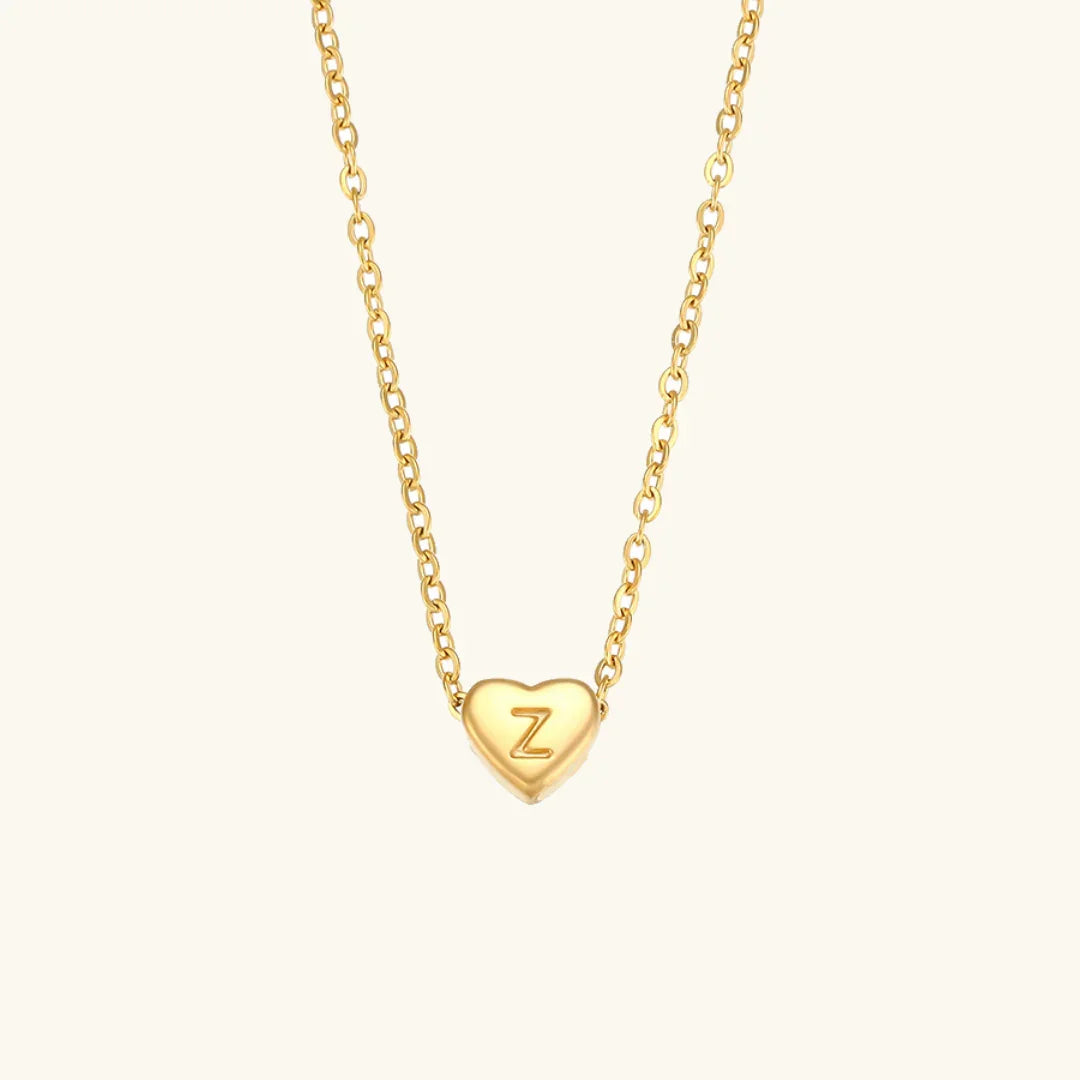 [Echo Fine]Heart Initial Gold Necklace