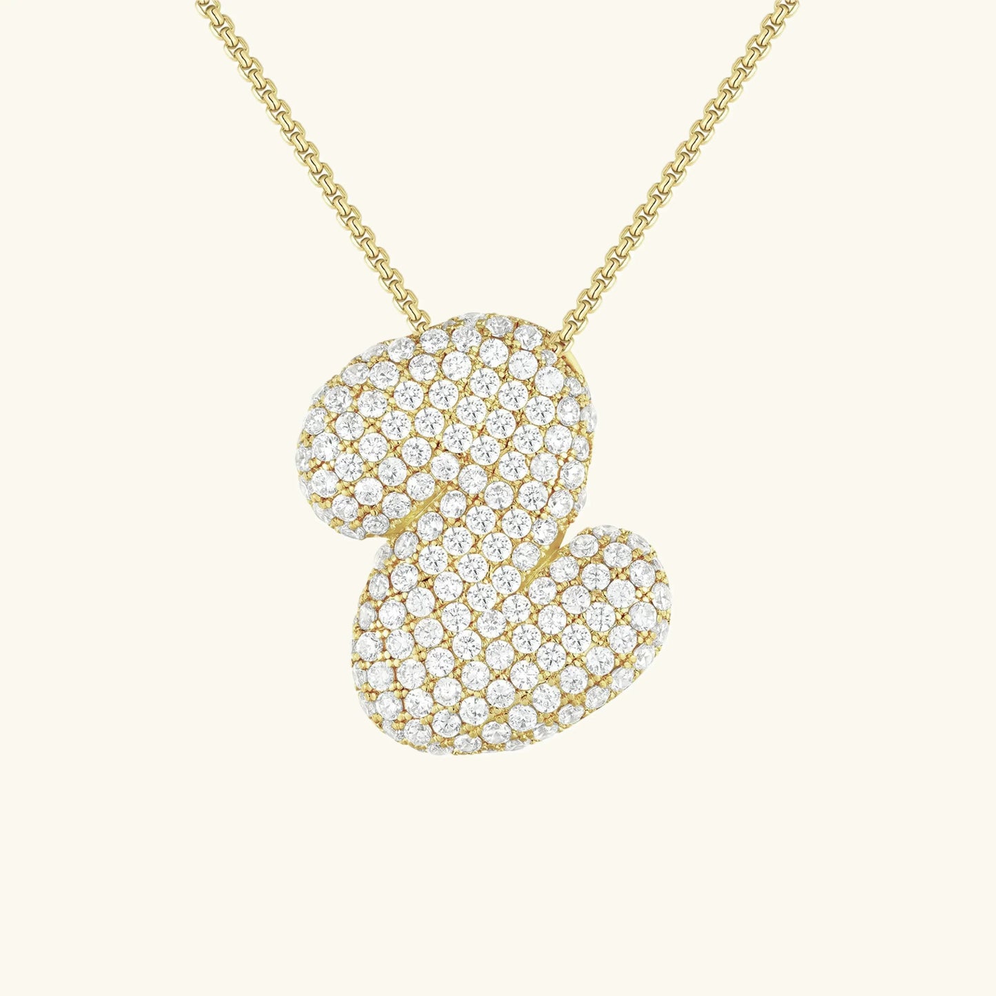 [Echo Fine]Bubble Initial Diamond Necklace
