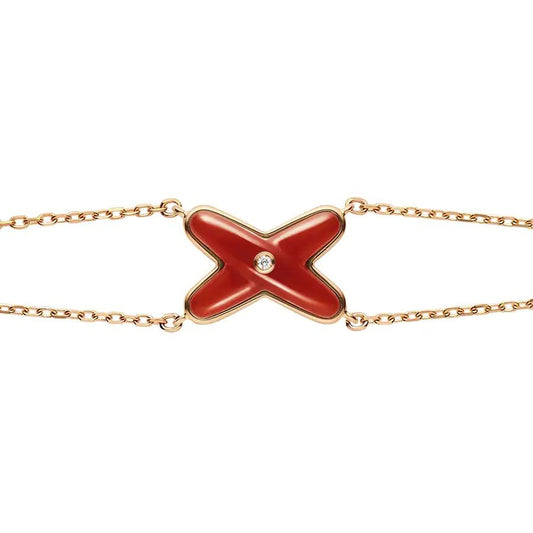 [ECHO ]JEUX BRACELET CARNELIAN PINK GOLD 1 DIAMOND