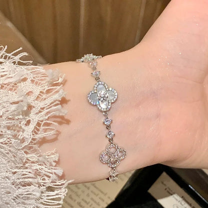 [ECHO ]CLOVER 5 MOTIF PINK BLUE RED WHITE BRACELET