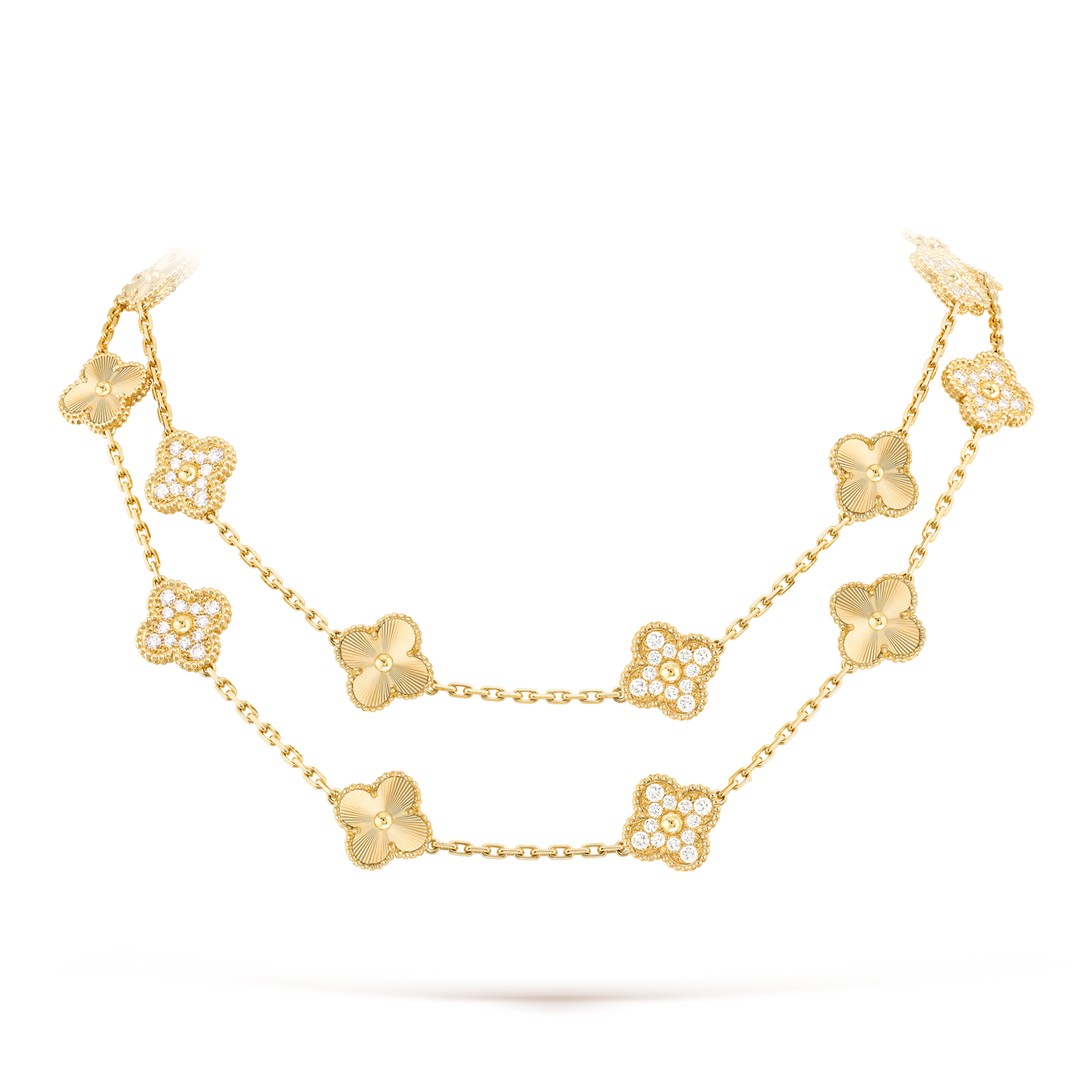 [ECHO ]CLOVER 20 MOTIFS LASER DIAMOND NECKLACE