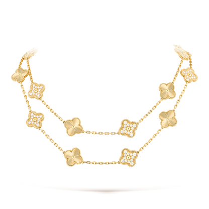 [ECHO ]CLOVER 20 MOTIFS LASER DIAMOND NECKLACE