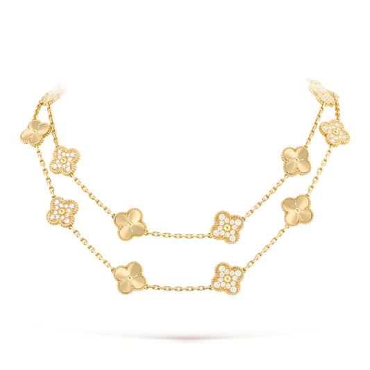 [ECHO ]CLOVER 20 MOTIFS LASER DIAMOND NECKLACE