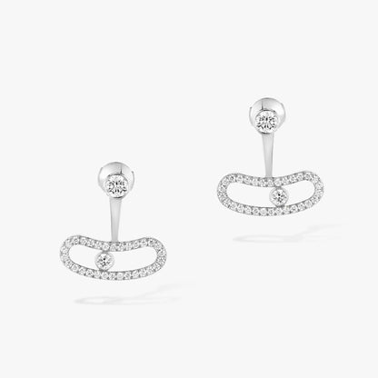 [ECHO]MOVE UNO SILVER DIAMOND EARRINGS