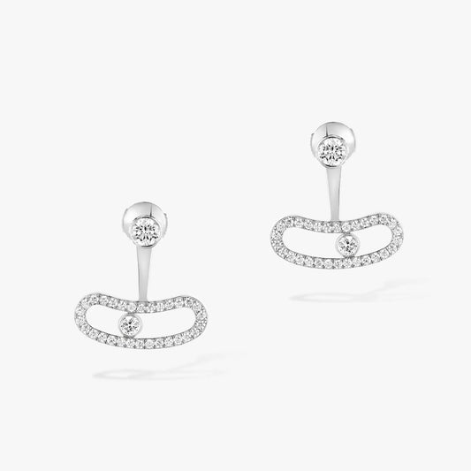 [ECHO]MOVE UNO SILVER DIAMOND EARRINGS