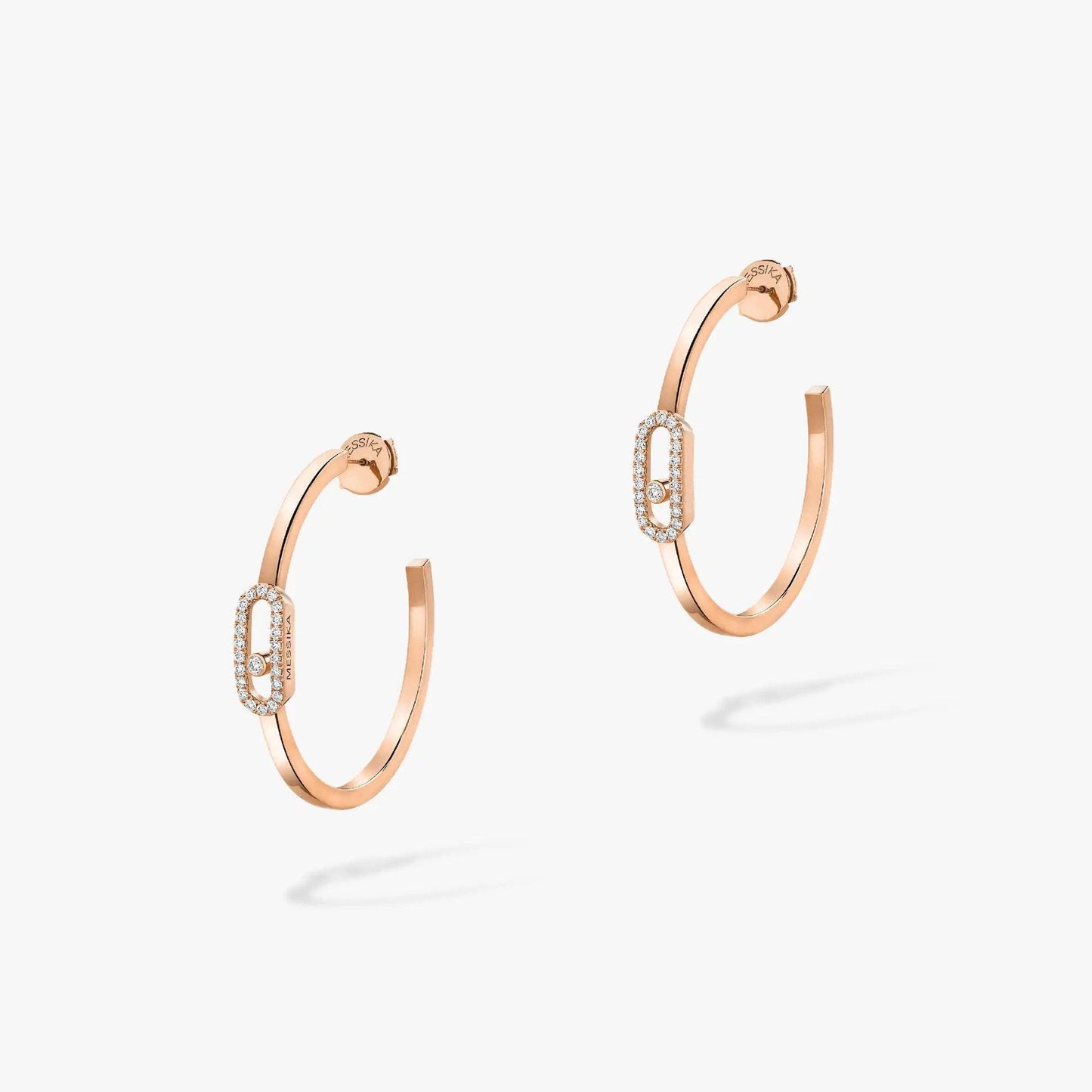 [ECHO]CREOLES MOVE UNO PM DIAMOND EARRINGS