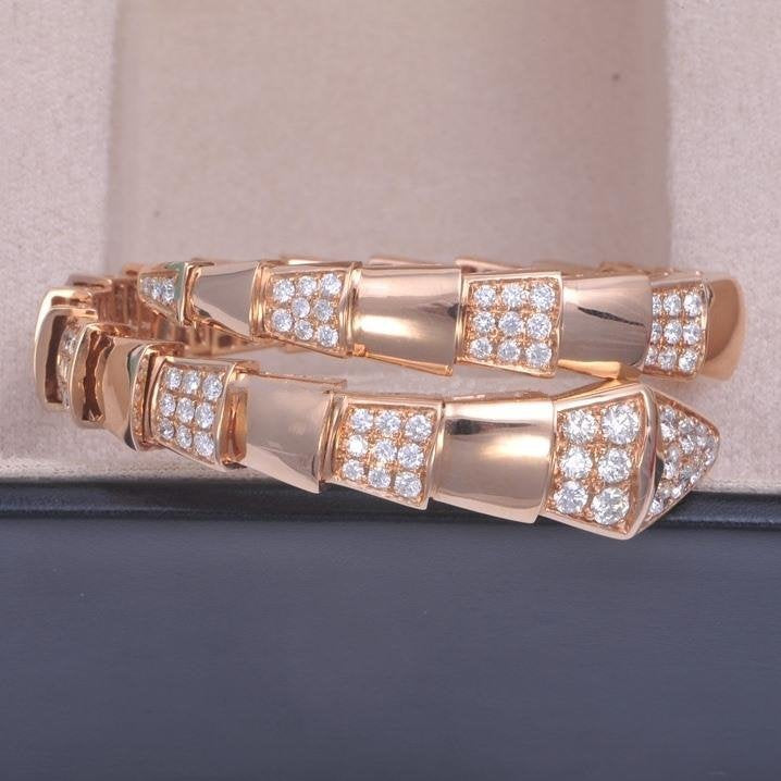 [ECHO ]SERPENTI WIDE BRACELET PINK GOLD DIAMOND
