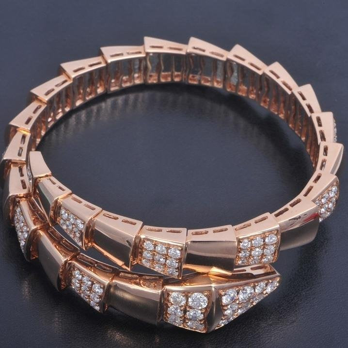 [ECHO ]SERPENTI WIDE BRACELET PINK GOLD DIAMOND