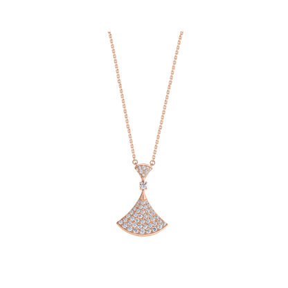 [ECHO ]DREAM NECKLACE PINK GOLD FULL DIAMOND