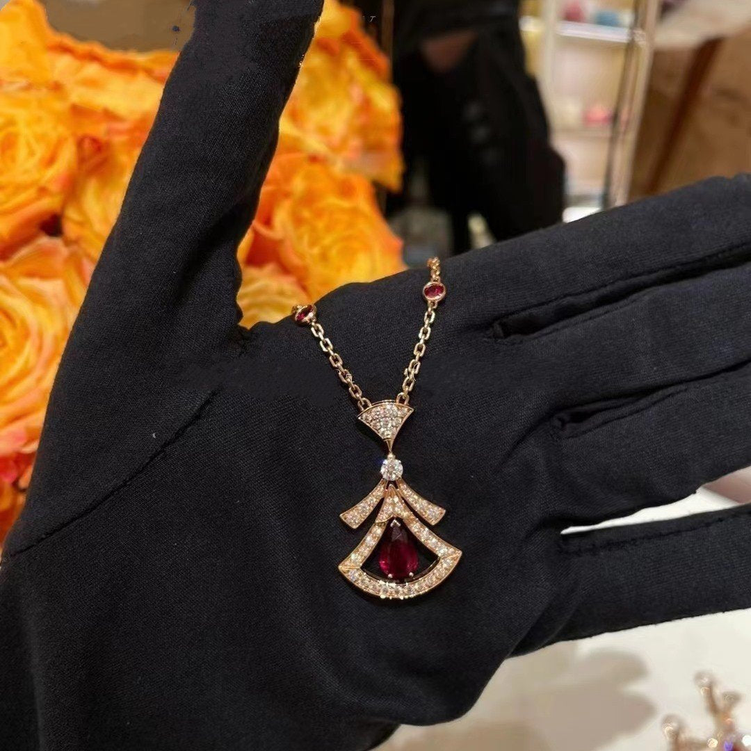 [ECHO ]DREAM NECKLACE CARNELIAN DIAMOND PINK GOLD