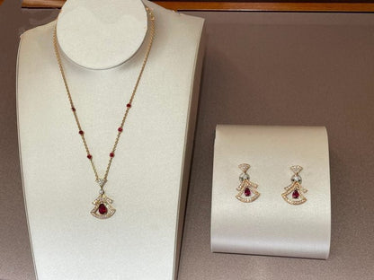 [ECHO ]DREAM NECKLACE CARNELIAN DIAMOND PINK GOLD