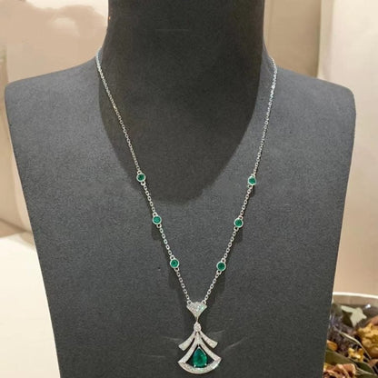 [ECHO ]DREAM NECKLACE MALACHITE DIAMOND SILVER