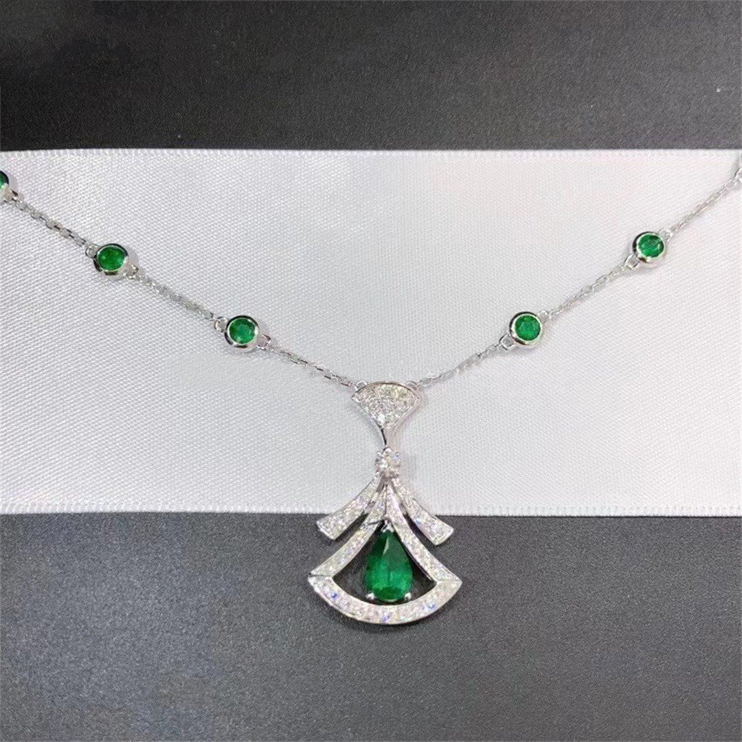 [ECHO ]DREAM NECKLACE MALACHITE DIAMOND SILVER