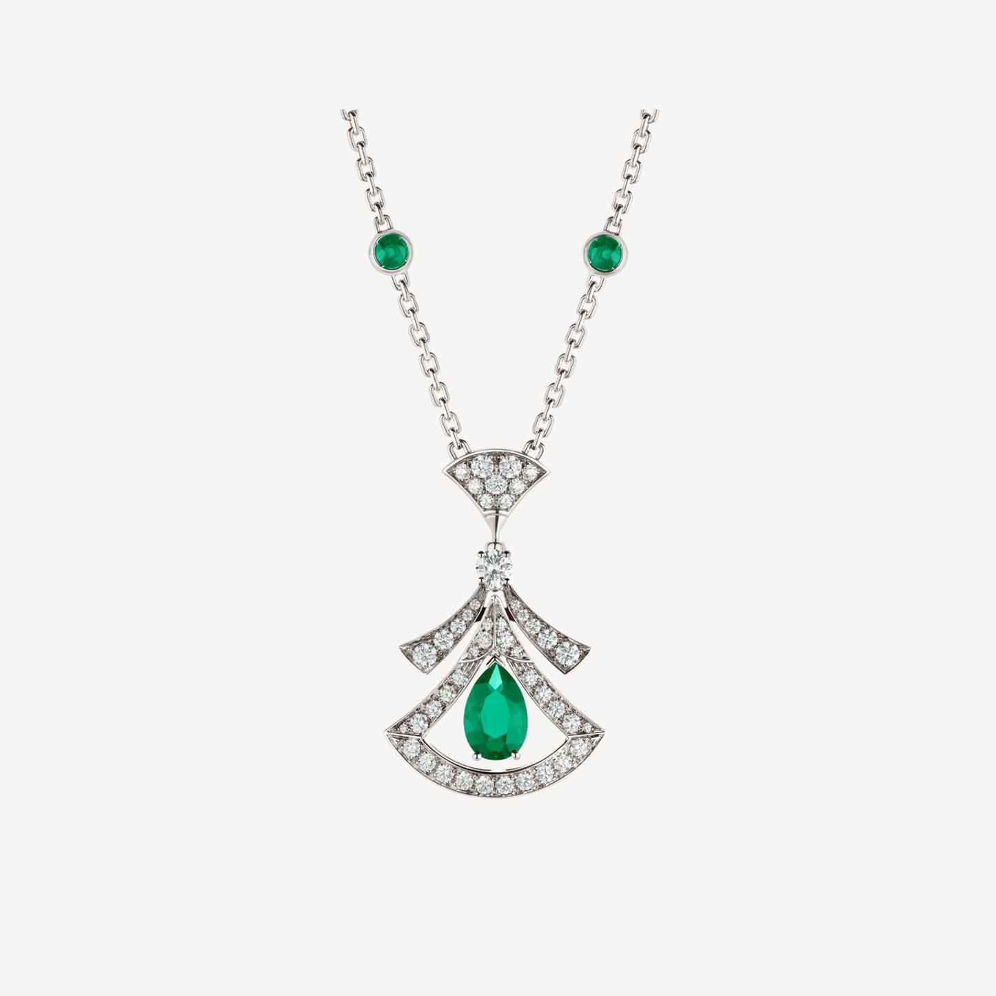[ECHO ]DREAM NECKLACE MALACHITE DIAMOND SILVER
