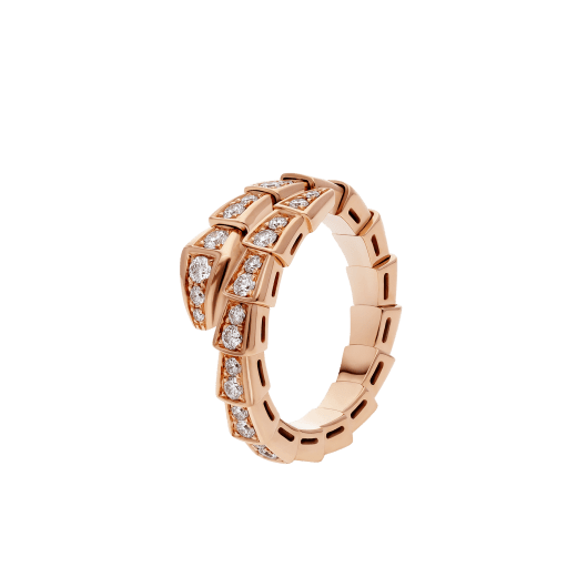 [ECHO ]SERPENTI RING PINK GOLD DIAMOND PAVED 4MM