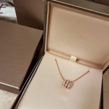 [ECHO ]SERPENTI PINK GOLD NECKLACE DOUBLE RING DIAMOND
