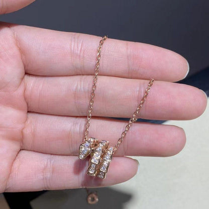 [ECHO ]SERPENTI PINK GOLD NECKLACE DOUBLE RING DIAMOND