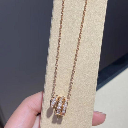 [ECHO ]SERPENTI PINK GOLD NECKLACE DOUBLE RING DIAMOND