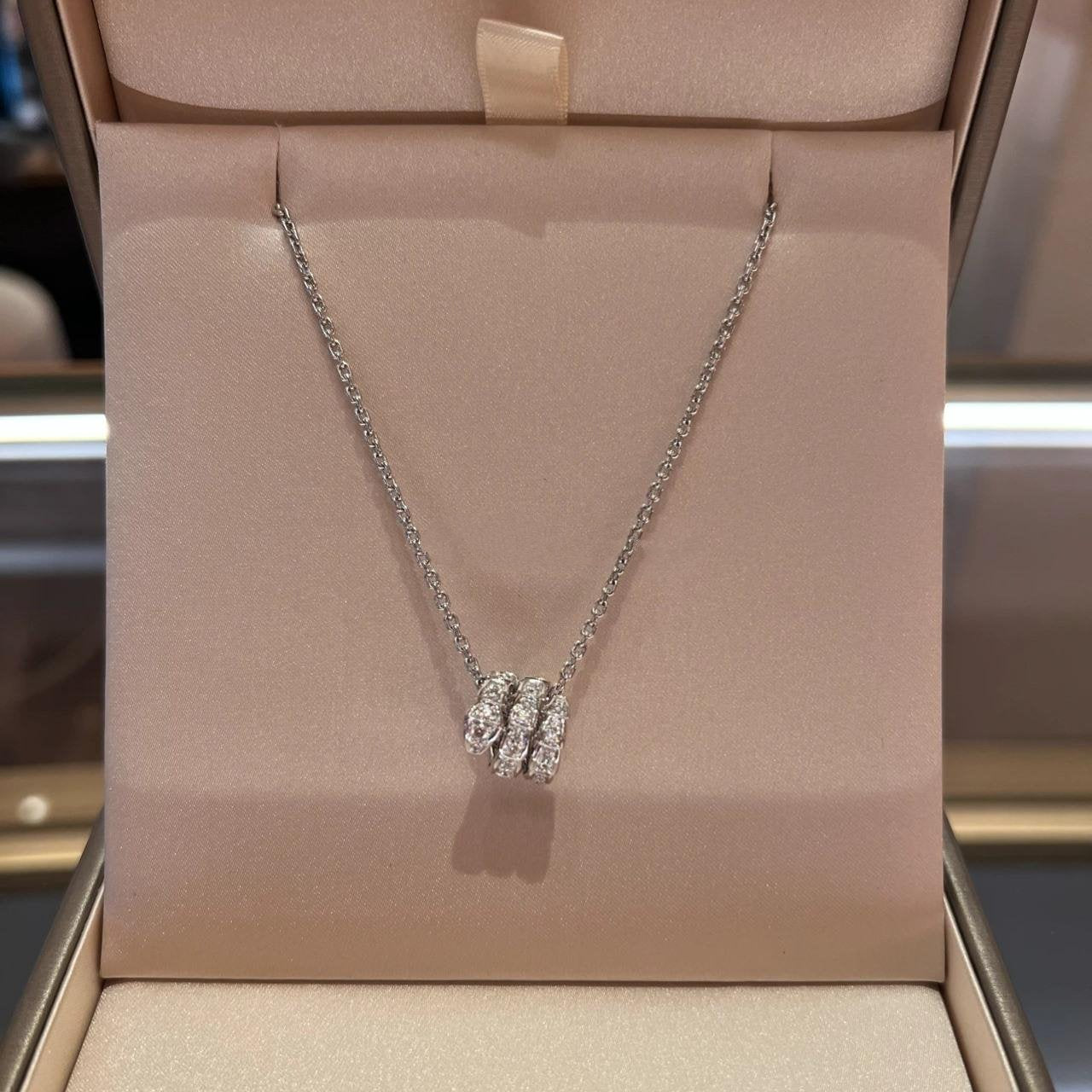 [ECHO ]SERPENTI  NECKLACE DOUBLE RING DIAMOND