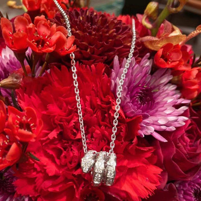 [ECHO ]SERPENTI  NECKLACE DOUBLE RING DIAMOND