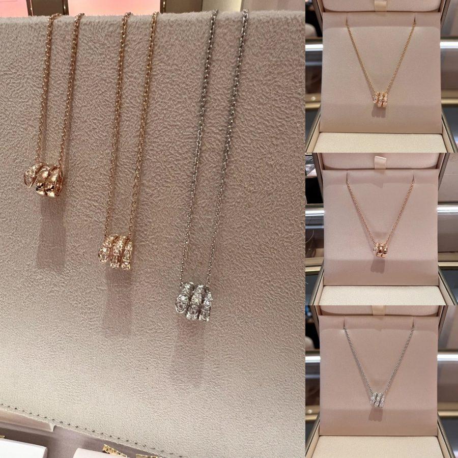 [ECHO ]SERPENTI  NECKLACE DOUBLE RING DIAMOND