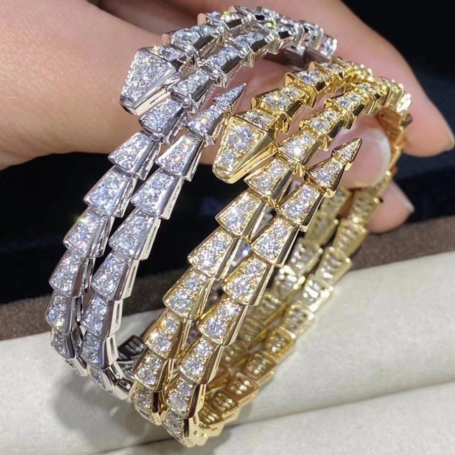 [ECHO ]SERPENTI BRACELET GOLD DIAMOND DOUBLE ROW