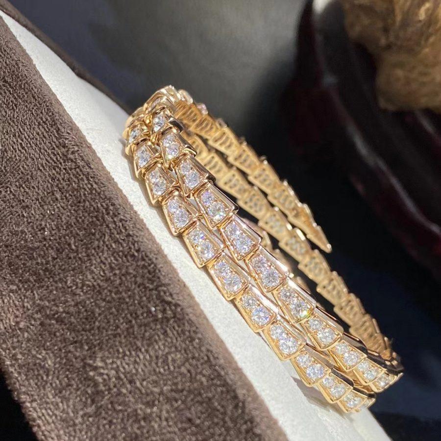 [ECHO ]SERPENTI BRACELET GOLD DIAMOND DOUBLE ROW