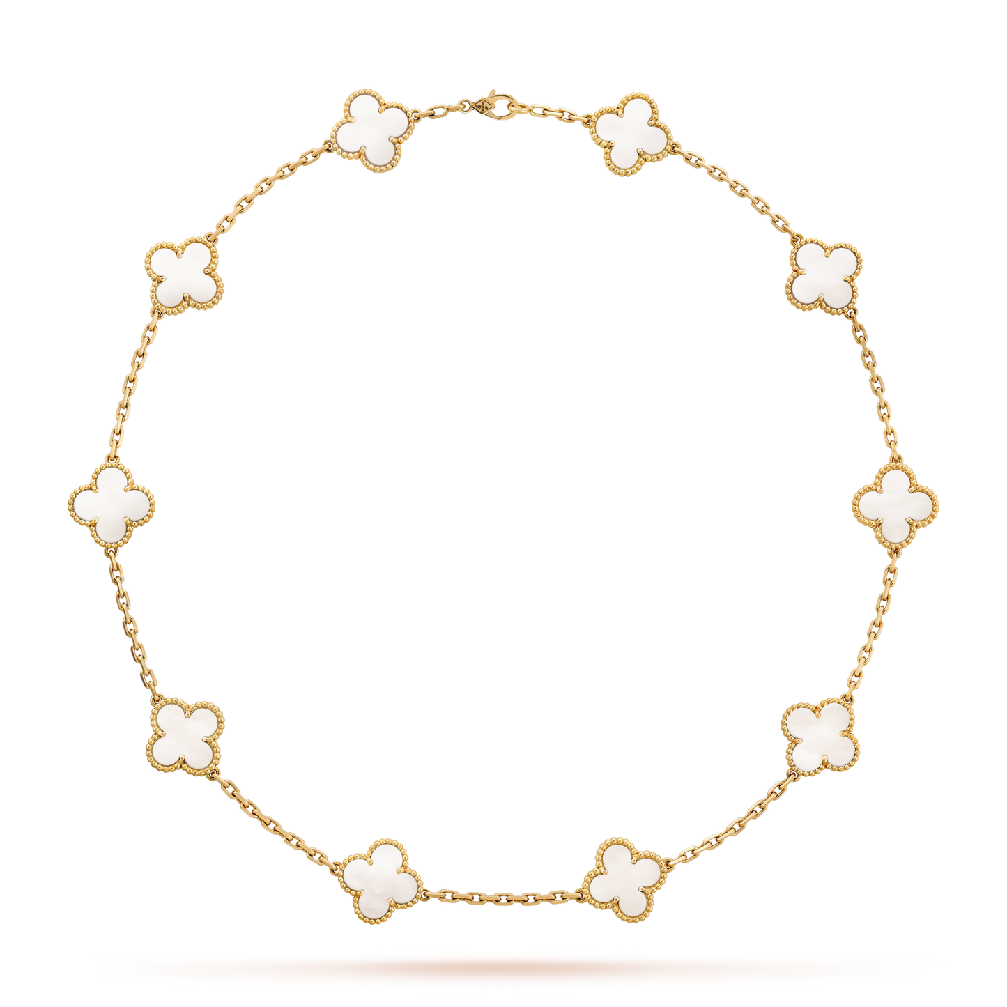 [ECHO ]CLOVER 10 MOTIFS WHITE MOTHER OF PEARL NECKLACE