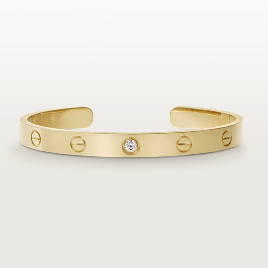 [ECHO ]LOVE BRACELET 6.1MM 1 DIAMOND OPEN CUFF