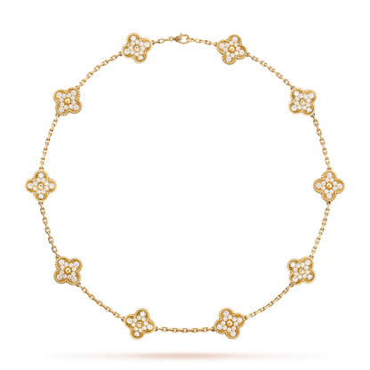 [ECHO ]CLOVER 10 MOTIFS DIAMOND NECKLACE